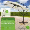 Afbeelding van tillvex® Rechthoekige Aluminium Parasol Ø 330 cm met Afdekking en Windscherm