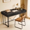 Afbeelding van Homcom Schrijfbureau van Spaanplaat en Metaal - 120x60x77 cm - Zwart