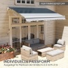 Afbeelding van Outsunny zonnescherm met Volant, waterafstotend, vervangstof 3 x 2,5 m, grijs