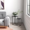 Afbeelding van Outsunny plantenstandaard - staal - 31x31x65 cm - zwart