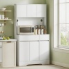 Afbeelding van HOMCOM Keukenopbergkast - Spaanplaat, MDF - 100L x 38B x 180H cm - Wit