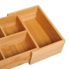 Afbeelding van HOMCOM Uittrekbare Bamboe Opbergbox voor Laden, 24,6 x 17,6 x 7 cm