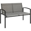 Afbeelding van Outsunny Tuinbank van Metaal met Gaasweefsel - 112L x 66B x 80H cm - Grijs