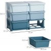 Afbeelding van HOMCOM - Speelgoedkast met afgeronde randen - 6 lades - Blauw