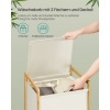 Afbeelding van Bamboe wasmand met 2 compartimenten en afneembaar deksel - 100 L - Crèmewit