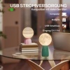 Afbeelding van HOMCOM 2x LED Mond Tafel lamp met USB, 3 kleuren en 10 helderheidsniveaus, Wit