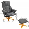 Afbeelding van HOMCOM Relaxfauteuil met Ottoman - Donkergrijs, 79L x 80B x 104H cm