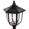 Afbeelding van Outsunny Solar LED Tuinlantaarn, 30/60 lumen, roestvrij staal, zwart, Ø 26,5 x 177 cm