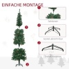 Afbeelding van HOMCOM Kunststof Kerstboom met Metaal, 54L x 54B x 195H cm, Groen