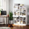Afbeelding van HOMCOM Staande Boekenkast met 9 Planken en 1 Lade - Wit 60 x 26 x 158 cm