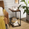 Afbeelding van VASAGLE Bijzettafel, kleine salontafel, laptoptafel, vintage bruin-zwart, industriële stijl