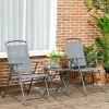 Afbeelding van Outsunny Bistroset voor buiten Metaal, gaasstof 53,5L x 64B x 93H cm Lichtgrijs