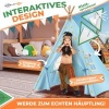 Afbeelding van KIDIZ® Tipi-tent voor kinderen, speeltent, 100 x 100 x 160 cm, kindertent van katoen met led-lichtsn