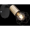 Afbeelding van Industrieel wandlamp van zwart metaal en messing met hout | 1 lichtpunt | E14
