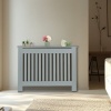 Afbeelding van Landelijke radiatorombouw - 83x112x19 cm - met plank - grijs