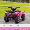 Afbeelding van HOMCOM mini elektrische quad voor kinderen 18-36 maanden - roze kinder ATV met LED koplamp