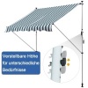 Afbeelding van Outsunny Klemzonwering met handkruk, hoogteverstelbaar 200 cm, Groen/Wit