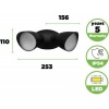 Afbeelding van LUTEC Shrimp - LED wandlamp voor buiten met sensor - 1700Lm - Mat zwart