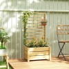 Afbeelding van Outsunny Multifunctionele Tuinbak van Grenenhout - 60L x 39B x 120H cm - Natuurlijk Hout