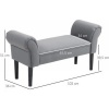 Afbeelding van HOMCOM Bettbank van schuimstof, zeildoek - 102 x 36 x 51 cm - Donkergrijs