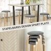 Afbeelding van HOMCOM Eetkamerkruk van hout en polyester - 40L x 40B x 45H cm - Grijs