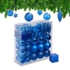 Afbeelding van Kerstballen set van 110 met slinger - onbreekbaar plastic - blauw