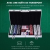 Afbeelding van HOMCOM pokerkoffer met 300 chips, 2 kaartspellen, 5 dobbelstenen en aluminium koffer