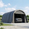 Afbeelding van Outsunny Carport - Gegalvaniseerd staal, PE - 300 x 600 x 266 cm - Donkergrijs