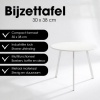 Afbeelding van Mica Decorations Seattle Bijzettafel voor Buiten - Rond - H30 x Ø38 cm - Wit Metaal