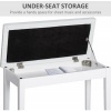 Afbeelding van HOMCOM Pianobank van Gummihout, Kunstleer - 76L x 36B x 50H cm - Wit