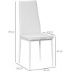 Afbeelding van HOMCOM Eetkamerstoel Kunstleer, Staal - 41L x 50B x 97H cm - Wit