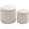 Afbeelding van HOMCOM Zitthocker Set - Polyester, Sperrholz - 40L x 40B x 41H cm - Crèmewit