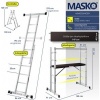 Afbeelding van Masko® Kammersteiger Aluminium Steiger Multifunctionele Ladder / Werksteiger / Werkplatform / Ladder
