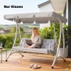 Afbeelding van Outsunny 3-zits bankkussen 150x98x8 cm met banden, voor binnen/buiten, lichtgrijs
