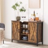 Afbeelding van VASAGLE dressoir / keukenkast - 100 cm breed - open planken en deuren - vintage bruin-zwart