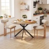 Afbeelding van HOMCOM ronde eettafel met X-poten voor 4 personen - Eiken keukentafel