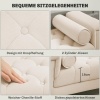 Afbeelding van HOMCOM Polsterbank met Chenille, Armleuning en 2 Kussens, Houten Frame, Beige 115 x 44 x 58 cm