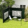 Afbeelding van Outsunny Zijwanden voor Luifel - PE - 293B x 193H cm - Donkergroen