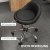 Afbeelding van HOMCOM Kunstlederen Salonstoel Ø35 x 63-83H cm - Zwart