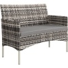 Afbeelding van Outsunny Rattan Loveseat - PE-rattan, staal - 115L x 63B x 85H cm - Lichtgrijs