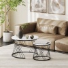 Afbeelding van HOMCOM Salontafelset van Spaanplaat en Metaal, 70x70x46,5 cm, Wit