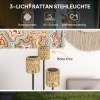 Afbeelding van Outsunny Rotan Lamp Staal, PE Rotan Ø37 x 144H cm Geel