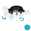 Afbeelding van BRILONER PEARL - 3-lichts plafondlamp retro - draaibare spotkoppen - zwart - Ø 30cm