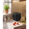 Afbeelding van SONGMICS Plastic Compostbak 7L met geurvrij deksel, 24 x 22 x 19,5 cm, Zwart