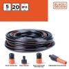Afbeelding van BLACK+DECKER Tuinslang met Koppelingen - 20 Meter - 5 Stuks - Max. 6Bar - PVC - Zwart/Oranje