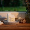 Afbeelding van Witte waxinelichthouder huisje voor 1 theelichtje - 9,5 x 7,5 x 6 cm - Tafeldecoratie