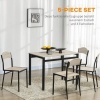 Afbeelding van HOMCOM Eettafelset MDF en Metaal 100x63x76,5 cm Eikenhout