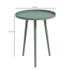 Afbeelding van Outsunny Ronde tuin salontafel, bijzettafel met stalen rand, Ø 40 x 50 cm, groen