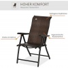 Afbeelding van Outsunny Vouwstoel van PE Rattan, Staal Bruin