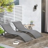 Afbeelding van Outsunny Aluminium Tuinligstoel, Donkergrijze Textileen